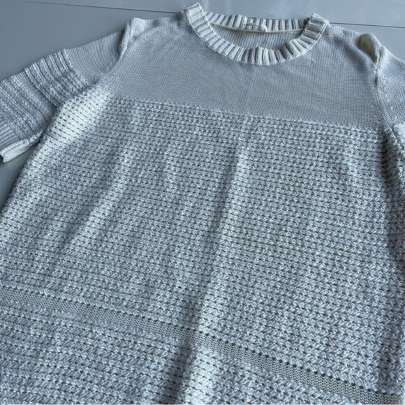 COS Cream Knit With Mesh Contrast Top US L - Picture 3 of 8